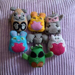 $2 EACH- NEW Embroidered/ stuffed animal keychain plushies